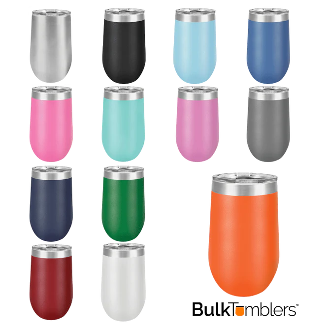 16oz stainless steel insulated wine tumbler W/ lid