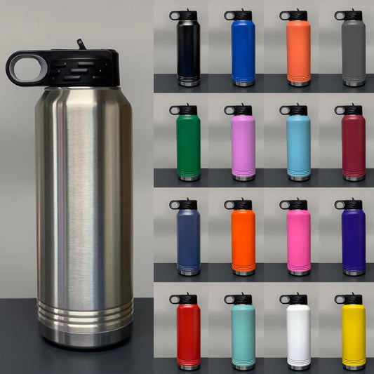 32oz stainless steel insulated sports water bottle