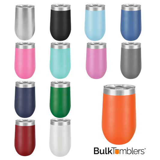 16oz stainless steel insulated wine tumbler W/ lid